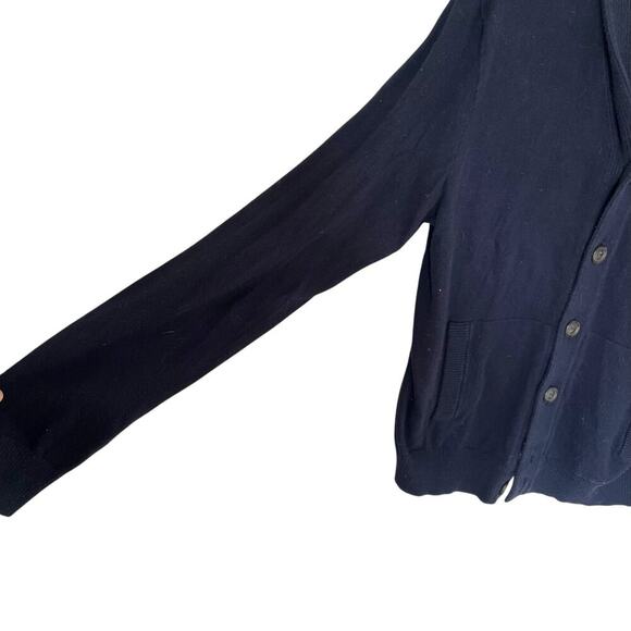 Gap Men’s Shawl Neck Cashmere Blend Cardigan Navy Size Large Preppy Academia - Picture 4 of 8
